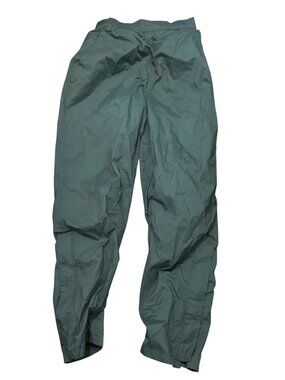 Vintage Bunica Green Nylon/Polyester Rain Pants M Lightweight Elastic Waist & Po